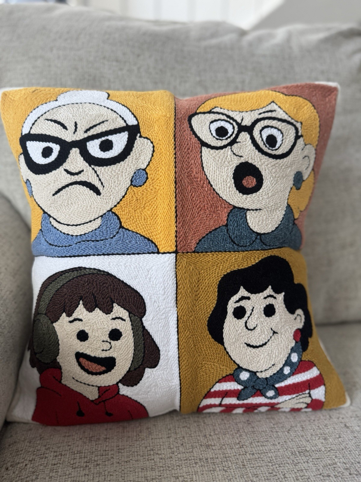 Handmade Punch Needle Pop Art Pillow Cover - Gift İdea gallery