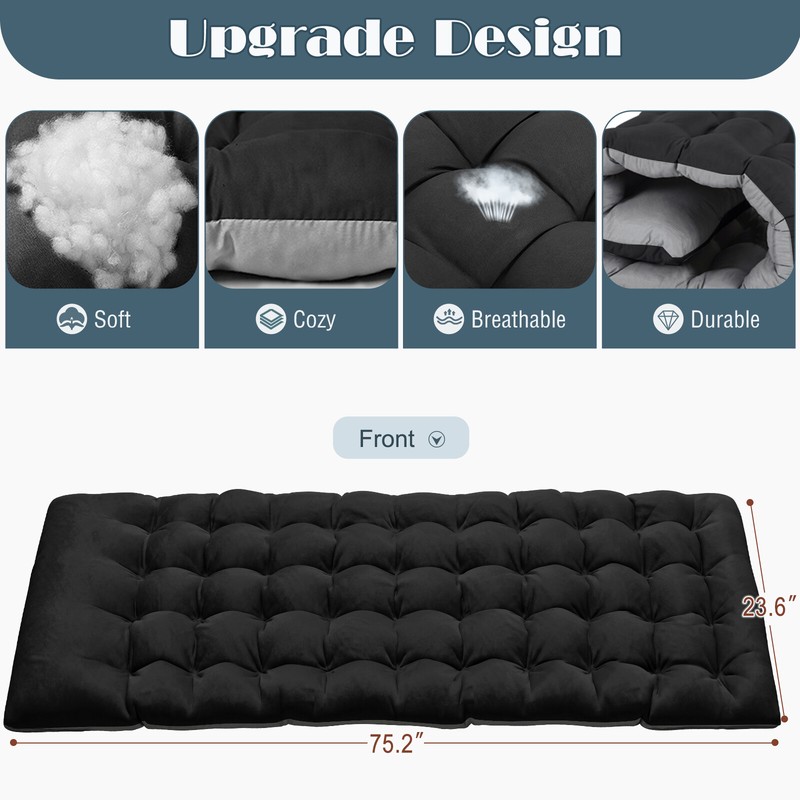 New 4 Level Adjustable Cot Rollaway Folding Bed Black Frame with Black Mattress gallery