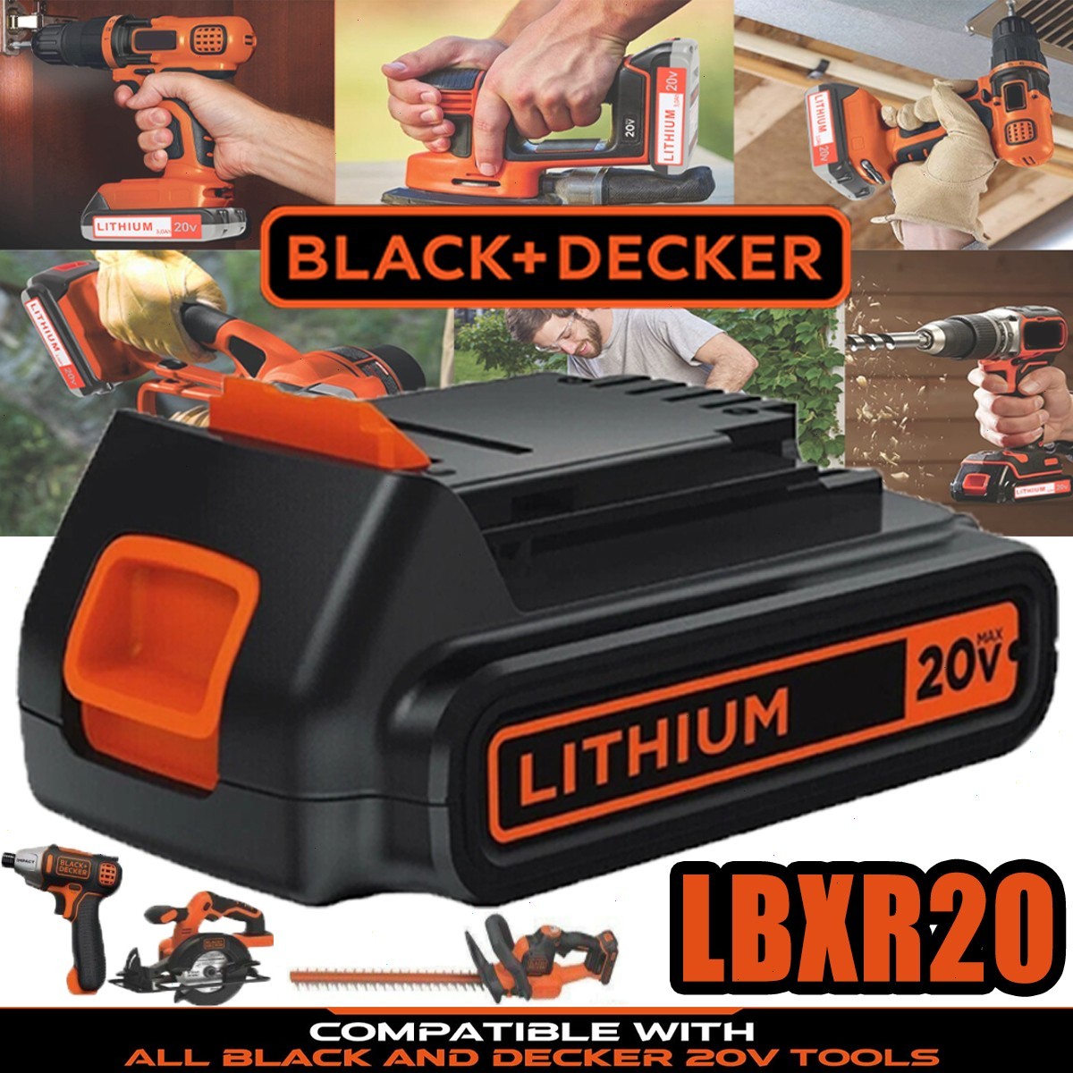 2 / 4 Pack 20V Lithium-ion 1.5Ah Battery for BLACK DECKER 20V LBXR20 LBX20 LB20 gallery