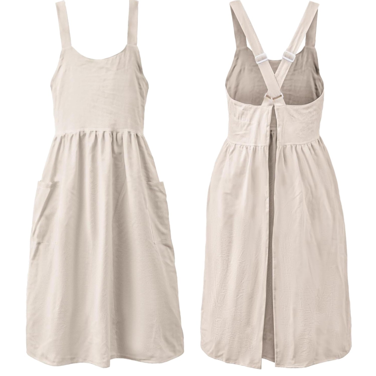 Luxurious Beige Cross Back Apron - Perfect for Cooking, Baking, and Crafting gallery