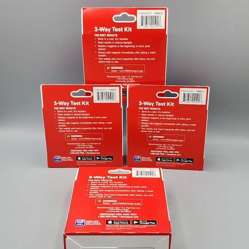 Clorox Pool and Spa 3 Way Test Kit Water Tests for pH Chlorine Bromine Lot of 4 gallery