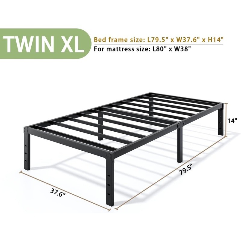 Metal Bed Frame W/ Storage Easy Assembly No Box Spring Needed Squeak Resistant gallery