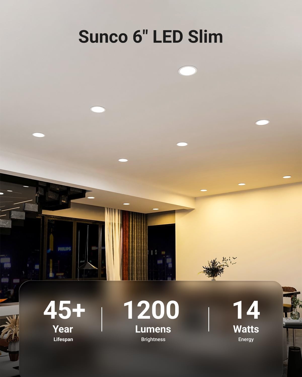 Sunco 4 Pack 6 Inch Ultra Thin LED Recessed Ceiling Lights Slim, 5000K Daylight, gallery