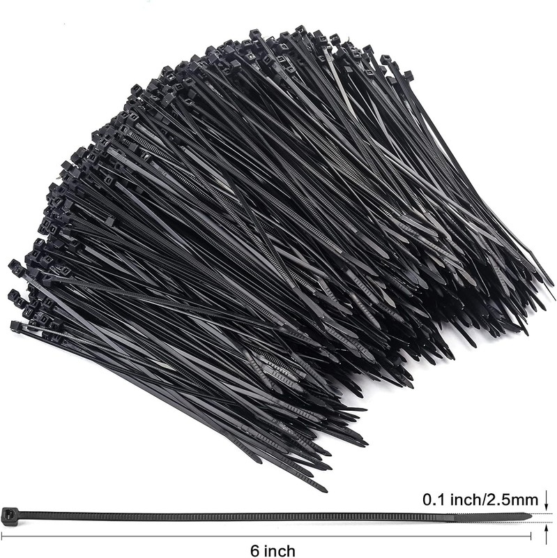 Zip Ties, 6 Inch Self-Locking Nylon Cable Ties, Premium Heavy Duty Plastic Wire gallery