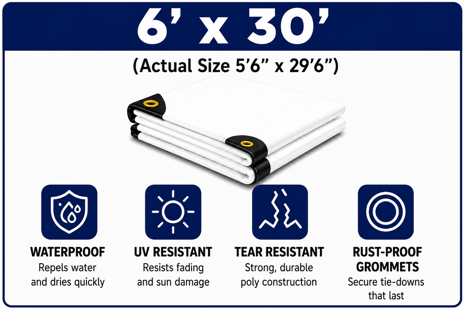Heavy Duty Silver Poly Tarp 12 Mil Waterproof Construction Cover All Sizes gallery