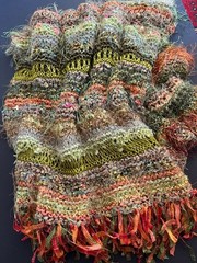 LUXE Multicolored Hand-Knit Throw Blanket with Tassels