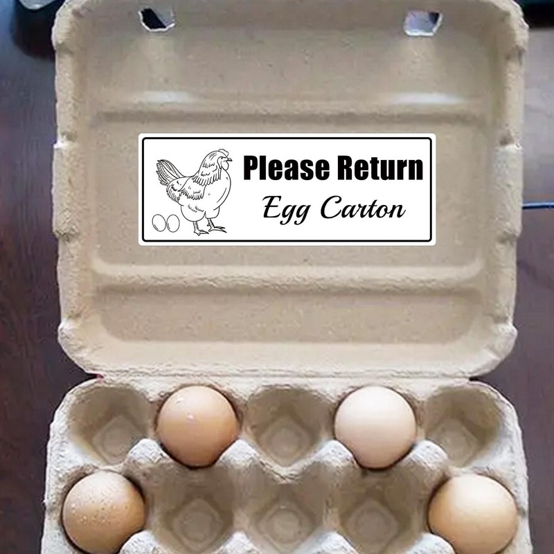 1 x 2.625 Inch 500 Pcs Please Return Egg Cartons 1 x inch, White gallery