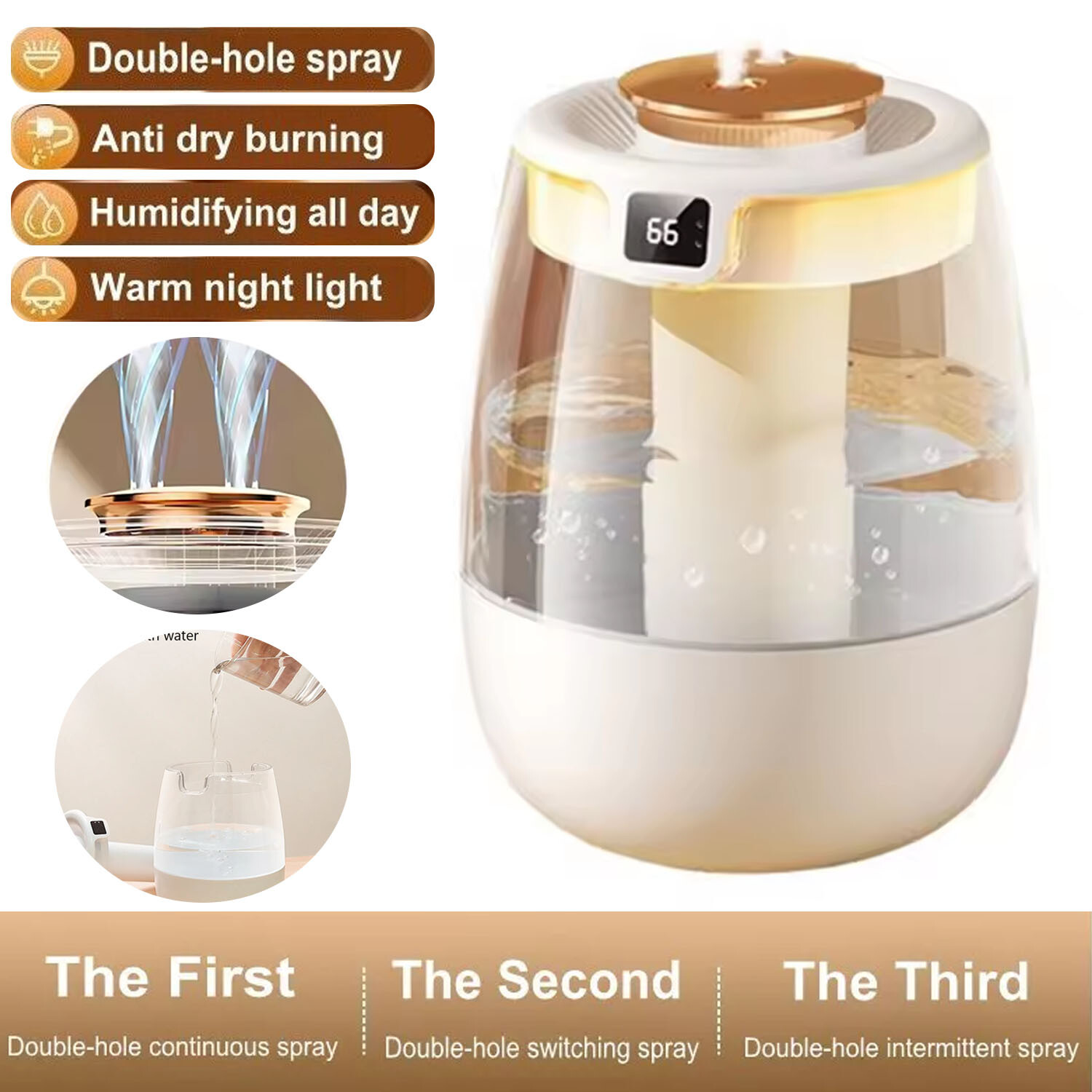 1300ml Humidifiers for Bedroom Large Room Office Cool Mist Air Humidifier Indoor gallery