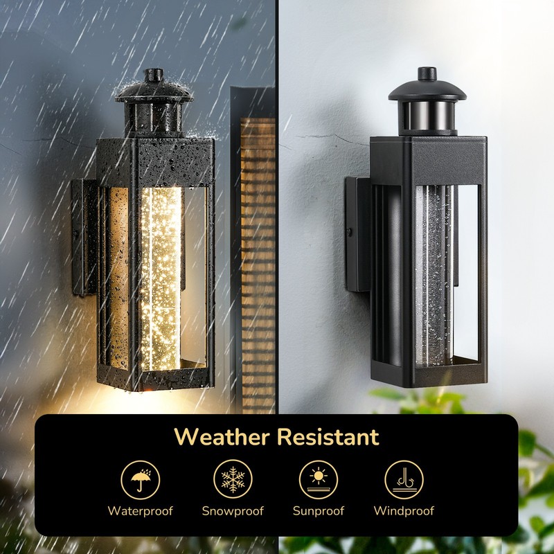 EDISHINE Motion Sensor Outdoor Wall Light, Dusk to Dawn Integrated LED Exterior gallery