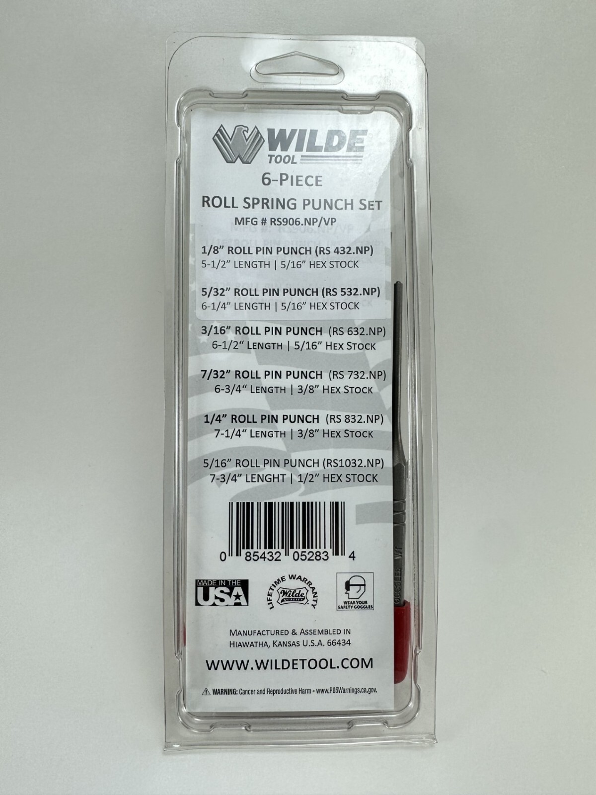 Wilde Tool 6pc Professional Roll Pin Spring Punch Set MADE IN USA w Case gallery