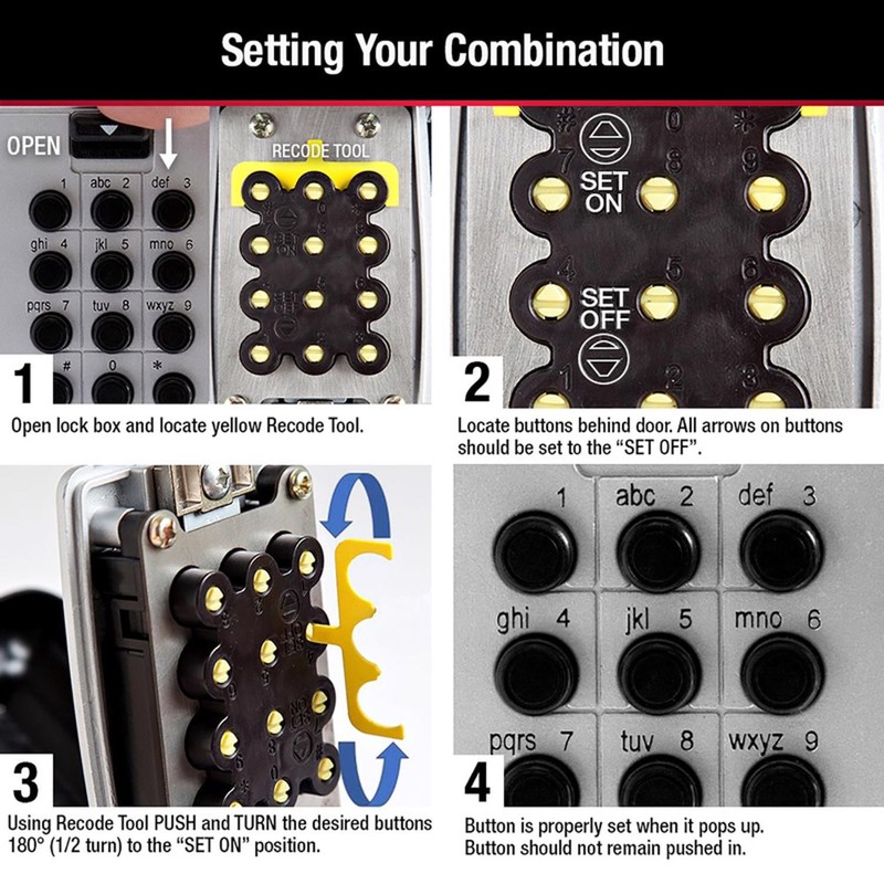 Master Lock 5423D 3-1/8 W in. Combination Push Button Wall Mount Lock Box gallery