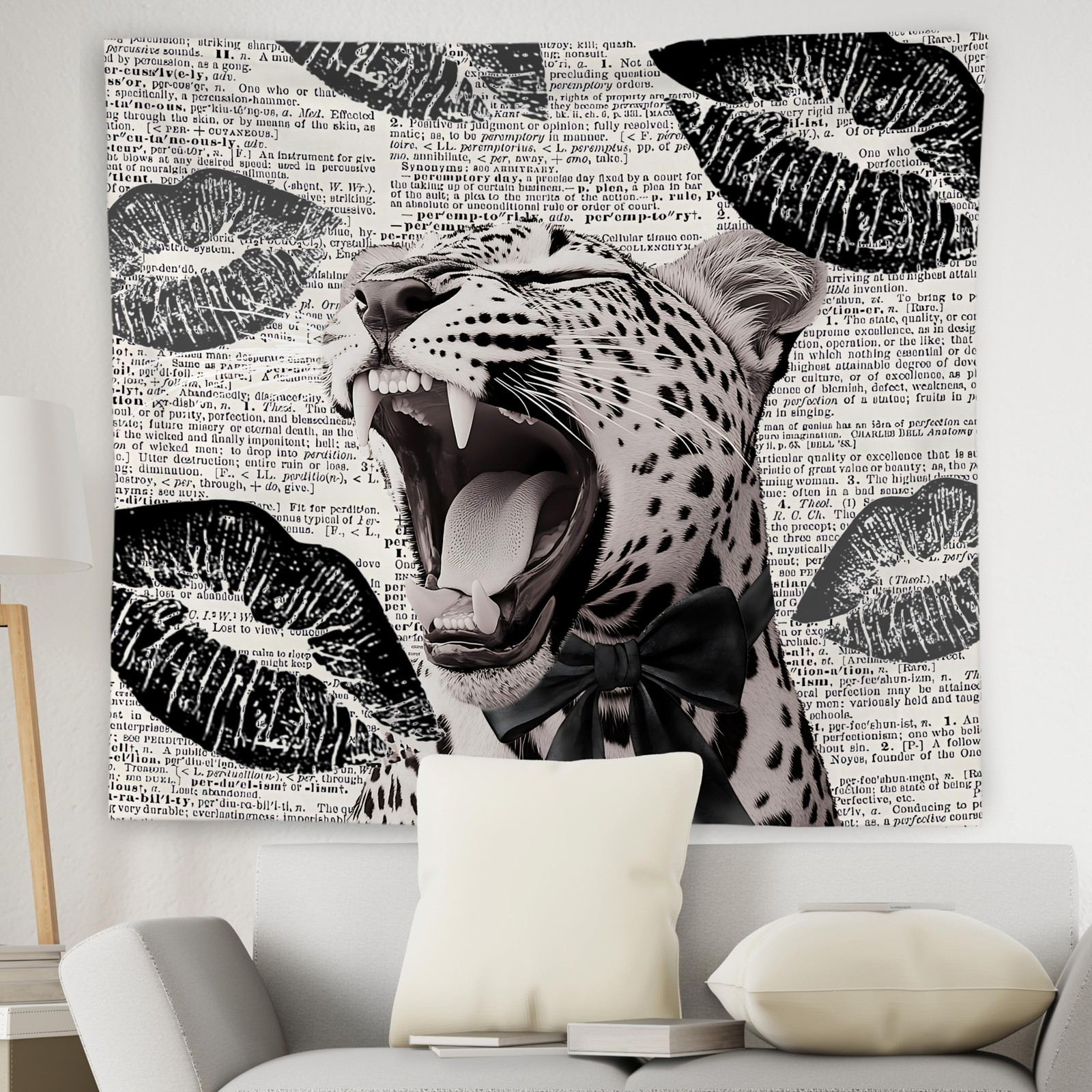 Trendy Leopard Tapestry Wall Hanging, Cheetah Leopard Room Decor, Vintage Fun... gallery