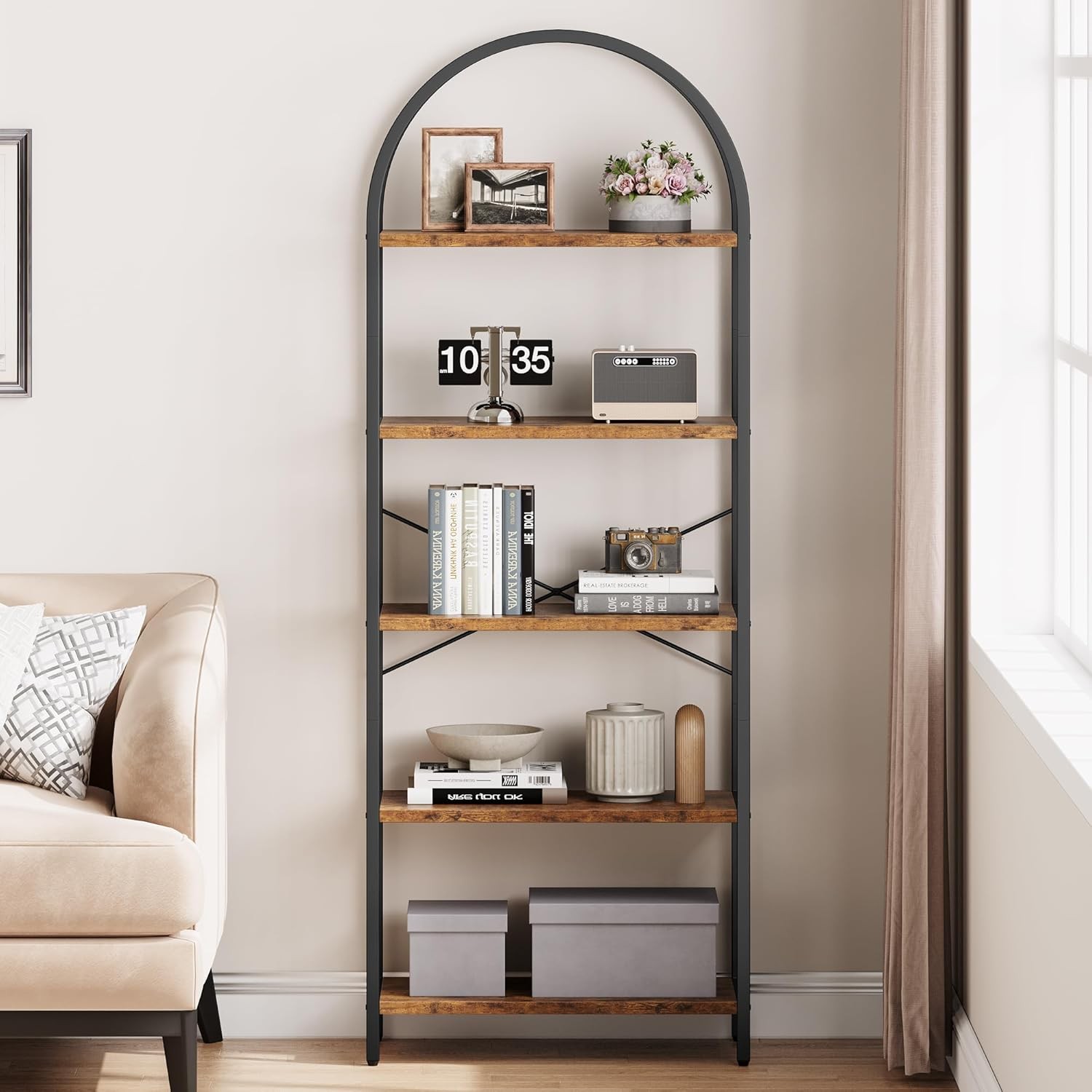 5-Tier Bookcase Open Display Book Shelf 71in Home/office Decoration Furniture gallery