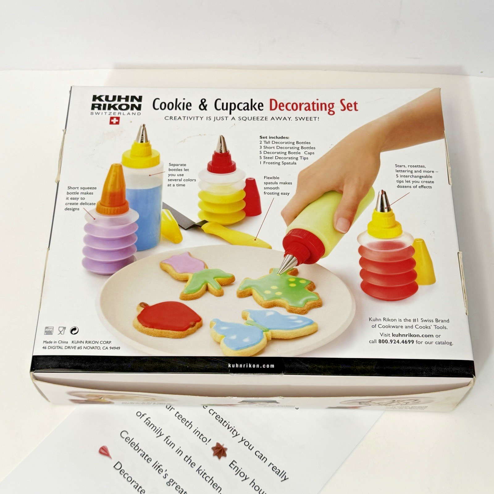 Kuhn Rikon Cookie and Cupcake Decorating Set NIB Switzerland Bright Colors gallery