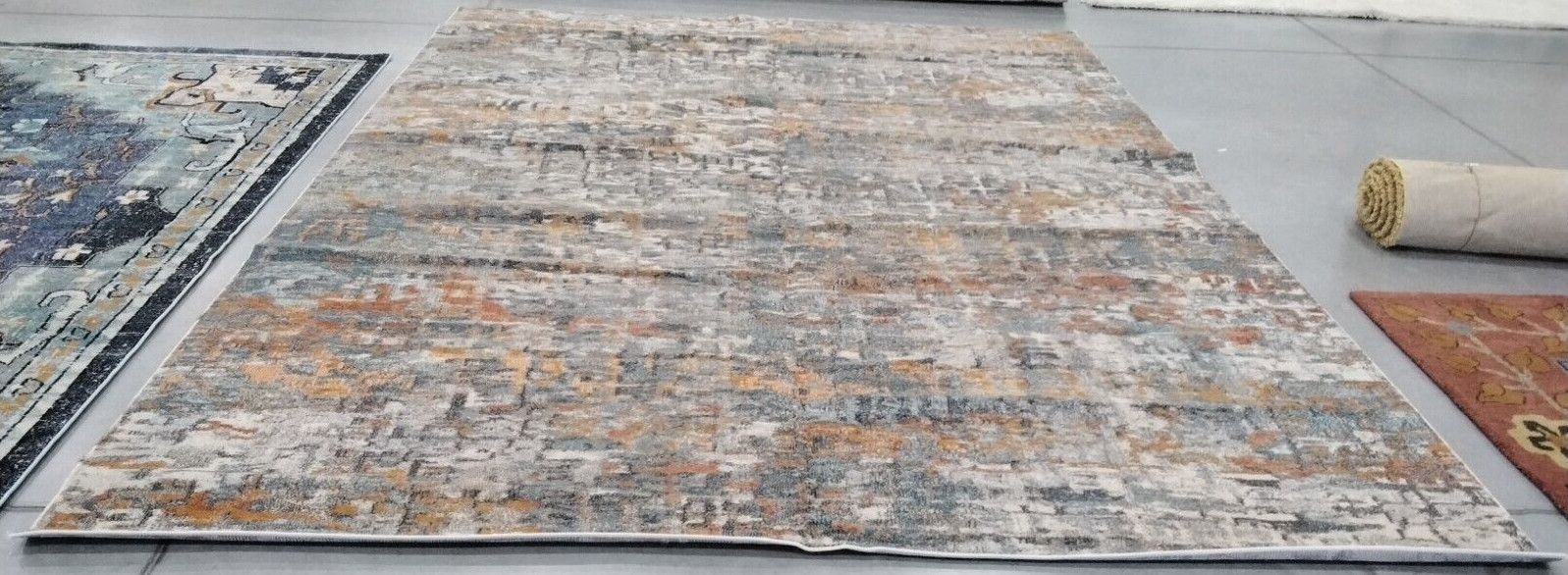 GREY / ORANGE 10' X 14' Damaged Binding Rug, Reduced Price 1172730864 MAD460F-10 gallery