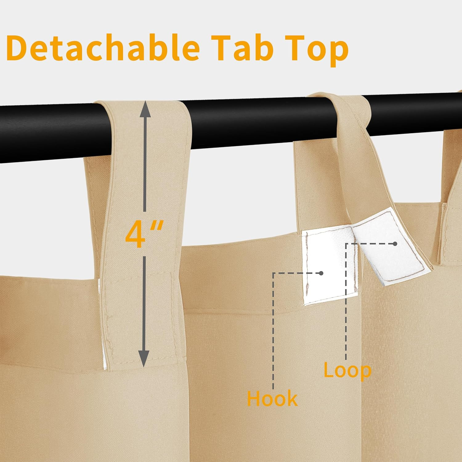 Outdoor Patio Curtains Detachable Tab Top Weatherproof Panels 54x84 Inch 2pc Bei gallery