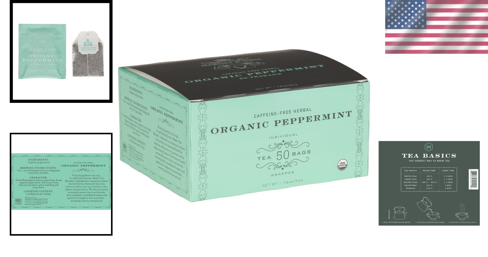 50 Count Organic Peppermint Tea - Caffeine-Free, Great for Afternoon Relaxation gallery