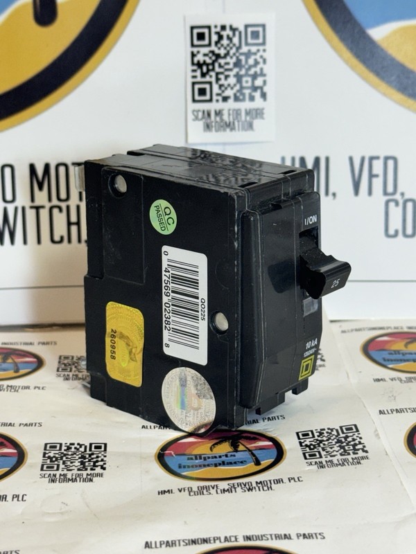 Square D 2-Pole Indoor Plug-In Circuit Breaker QO 25A 120/240V, 3.5 H x 1.48 W x gallery