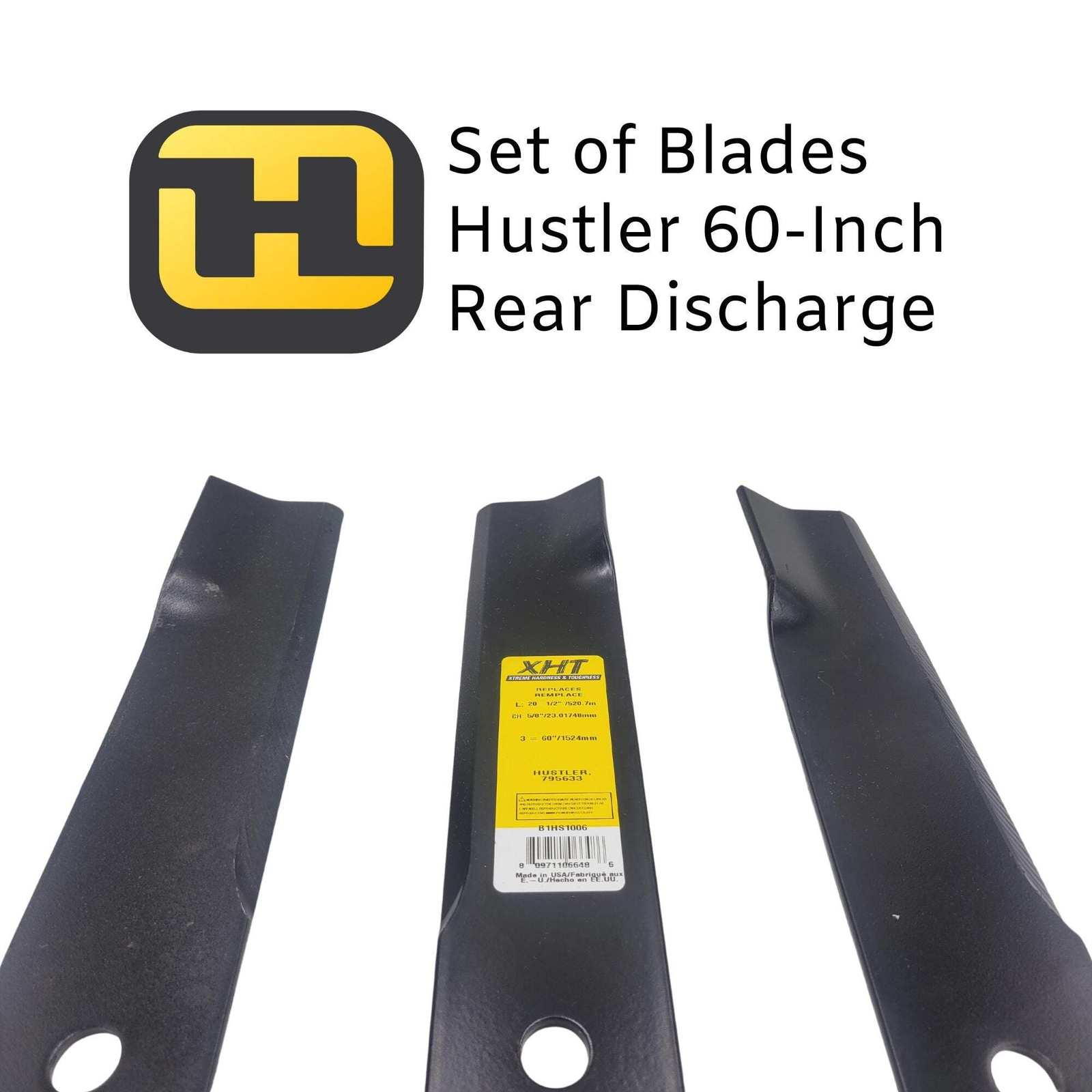 Hustler 60-Inch Rear Discharge Blade Set (XHT - Made in USA) gallery