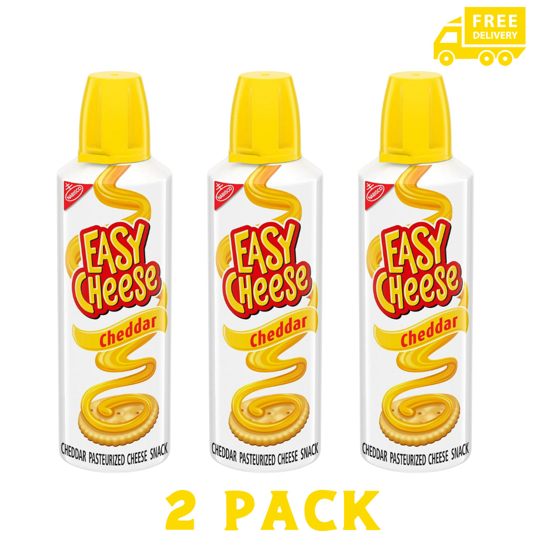 (3 pack) Easy Cheese Cheddar Cheese Snack, 8 oz gallery