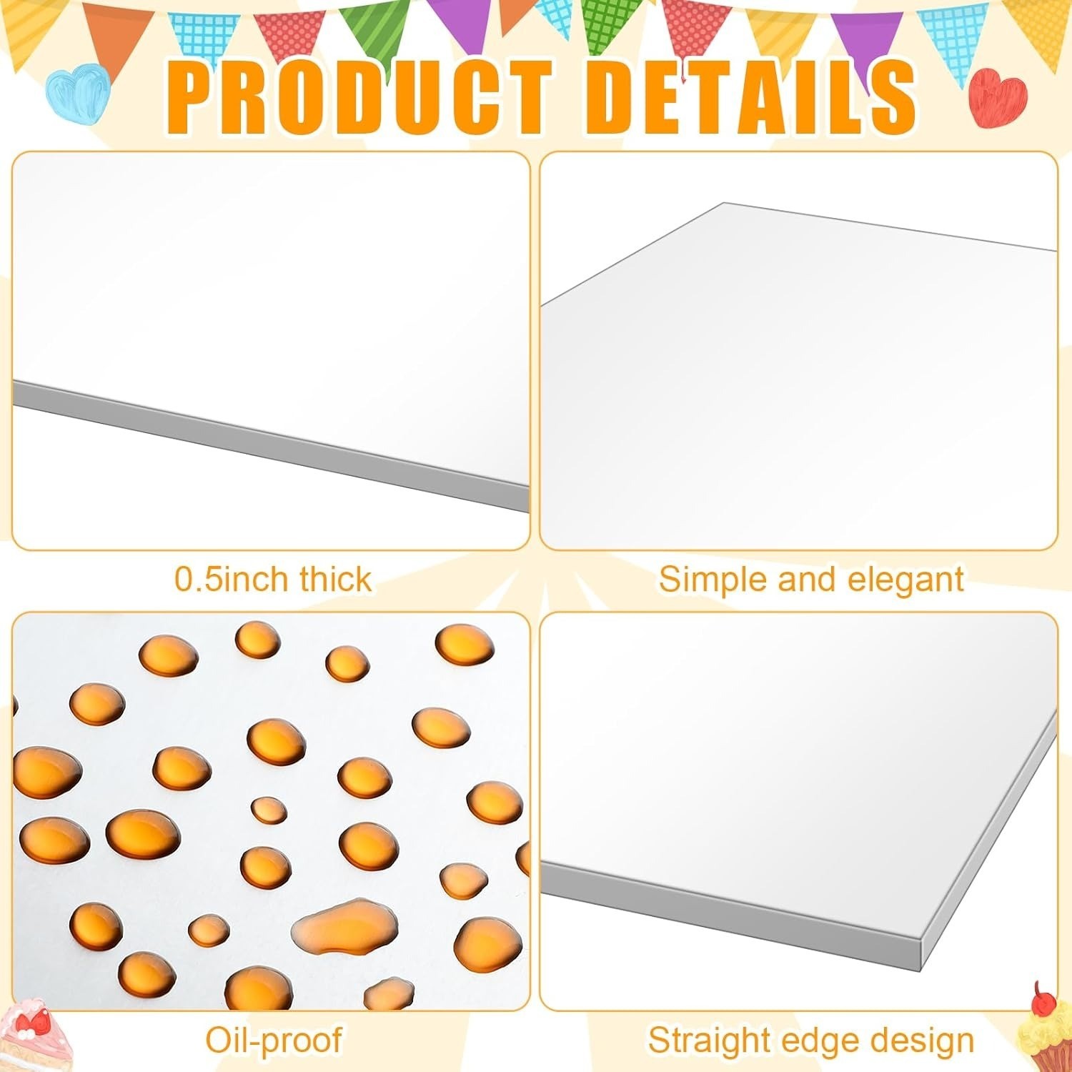 12 Pcs Rectangle Cake Boards 1/4 Inch Thick Foil Corrugated 14 X 19 Inch Silver gallery
