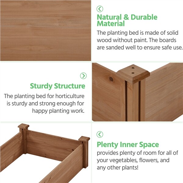 Wooden Raised Garden Bed Divisible Planter Box for Yard/Vegetable/Flower/Herbs gallery