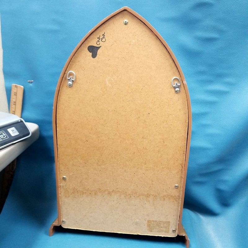 VTG Gold Plastic Mold Arched Wall Mount Mirror w Shelf Home Interiors gallery