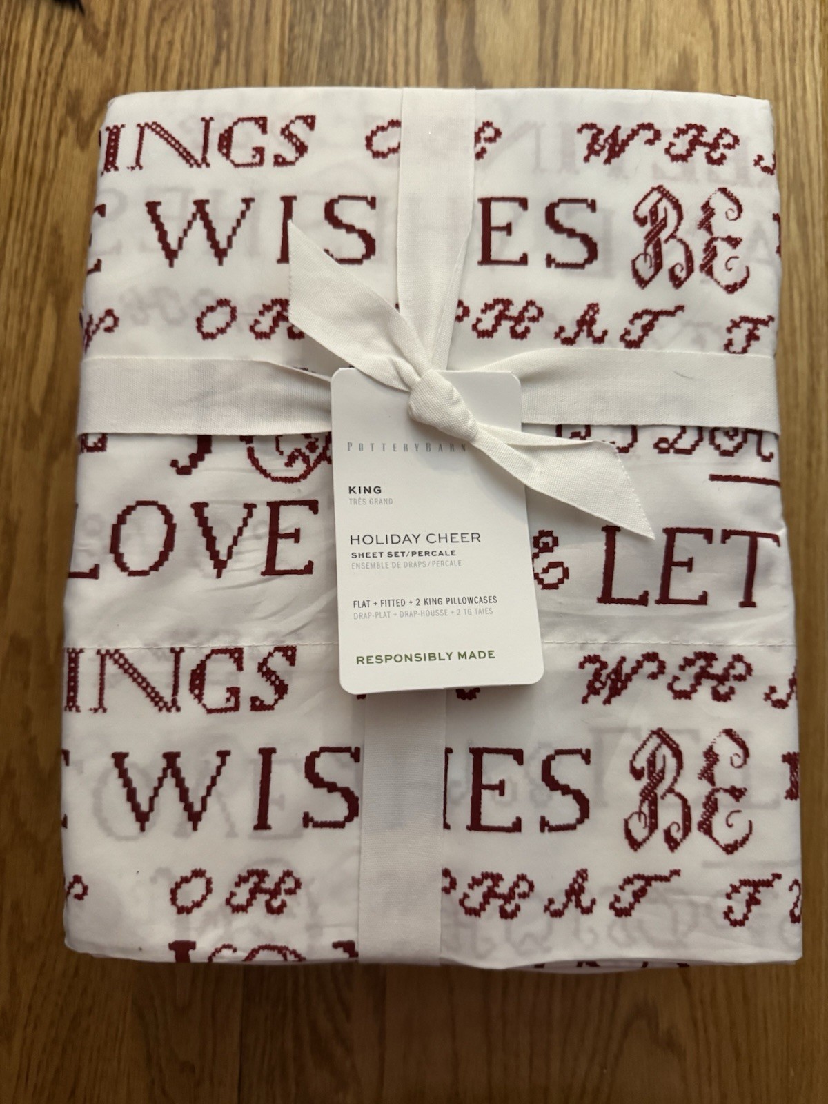 Pottery Barn Holiday Cheer Sheet Set King Size New Four Piece gallery