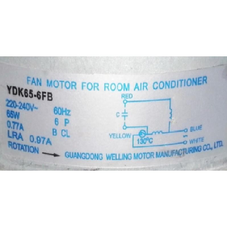 Motor single phase asynchronous YDK65-6FB YKT-65-6-41 RoHS 60w 230v/60hz 202400 gallery