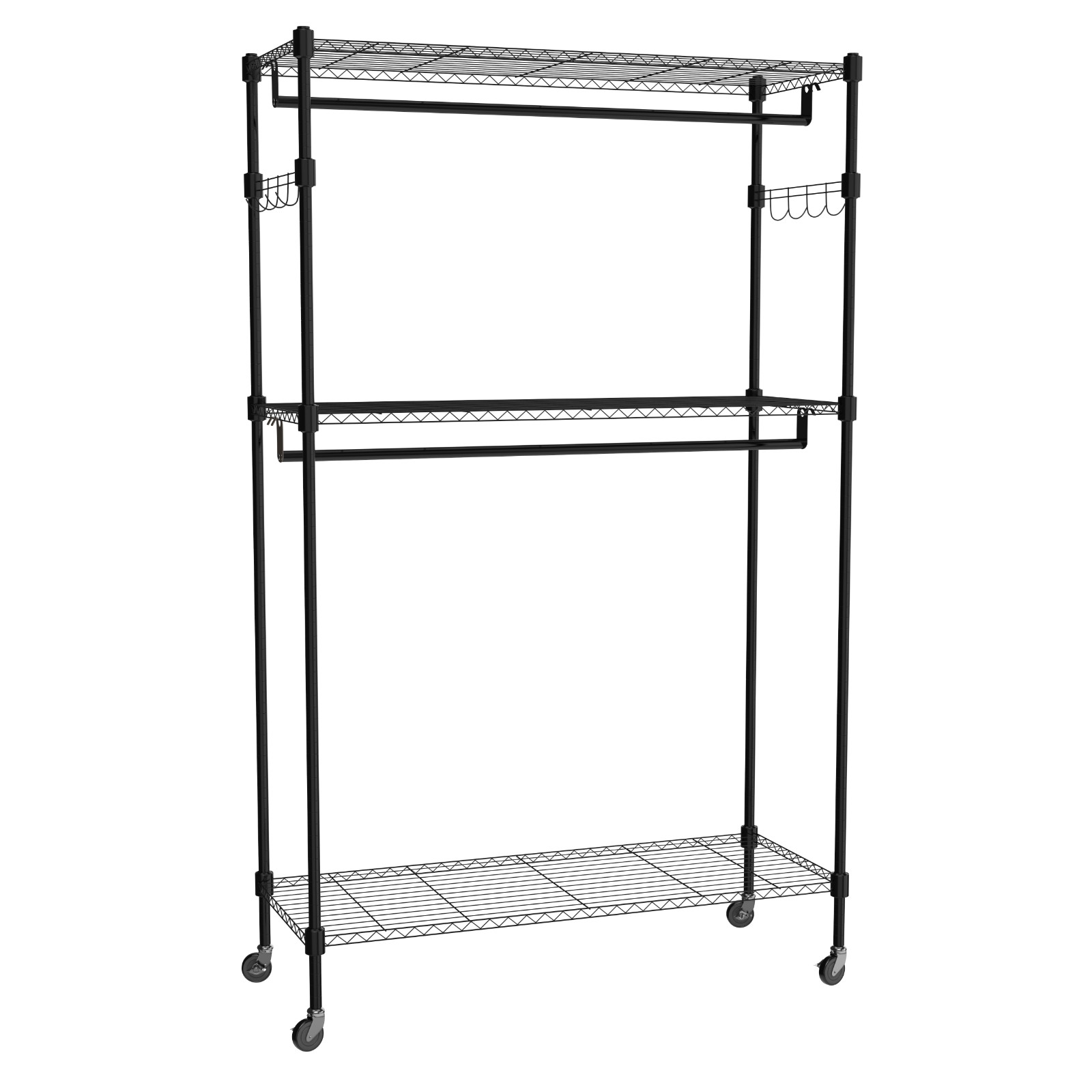74 in Garment Rack Storage Closet Clothing on Wheels Hanging Clothes Heavy Duty gallery