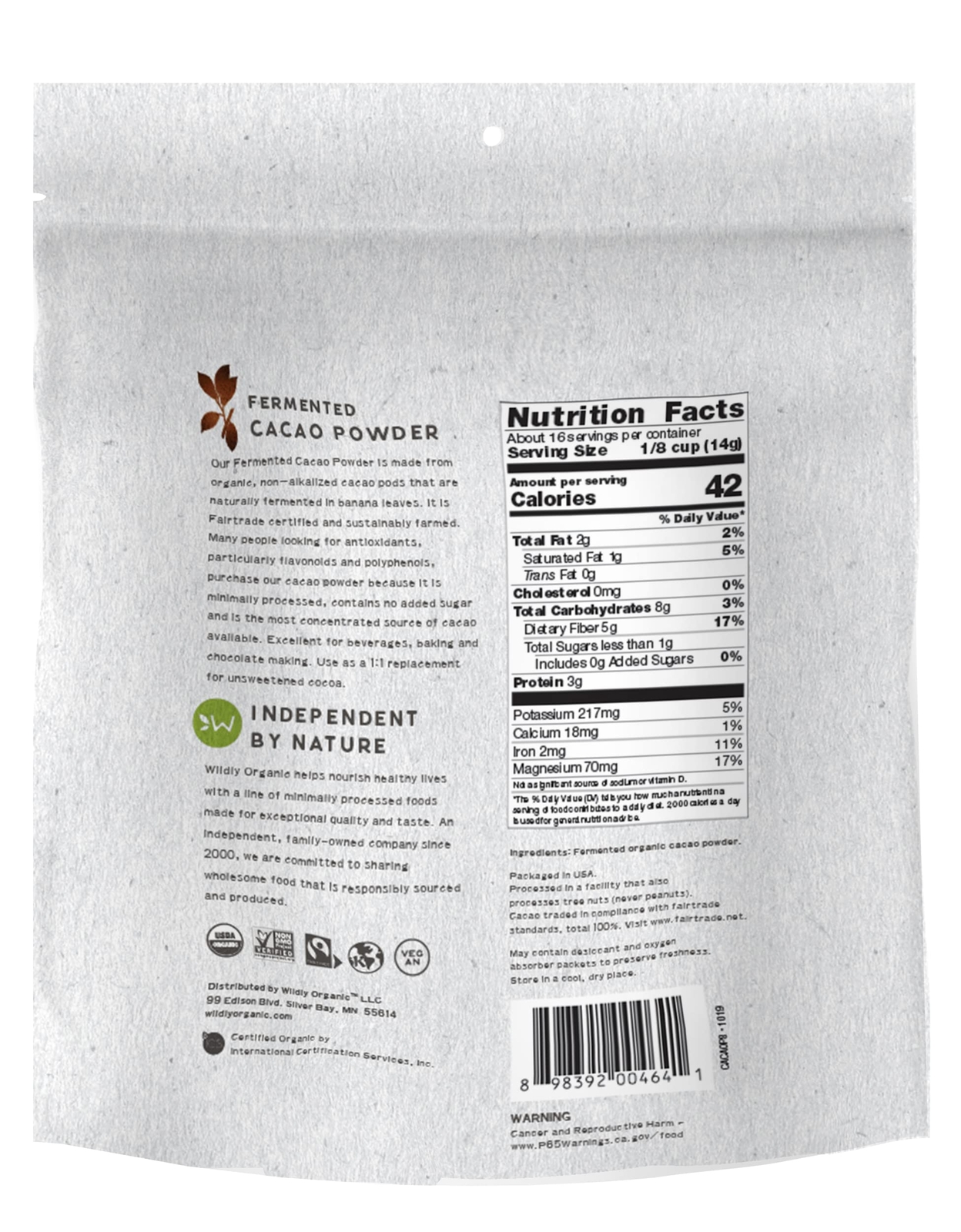 Premium Organic Raw Cacao Powder 8 Ounce Fair Trade Non GMO Gluten Free gallery