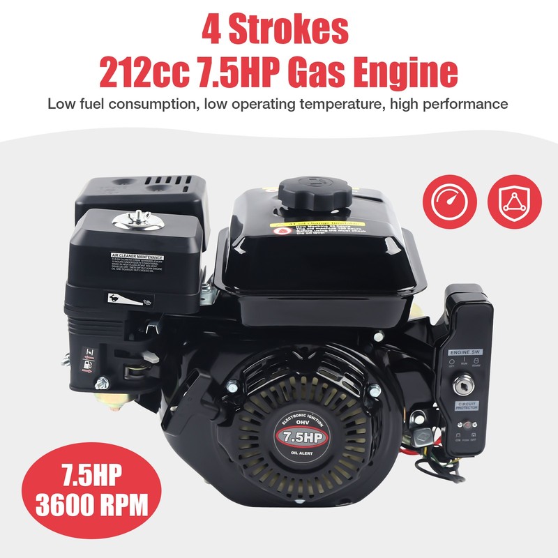 212cc 7.5 HP Electric Start Horizontal Engine Go Kart Gas Engine Motor 4-Stroke gallery