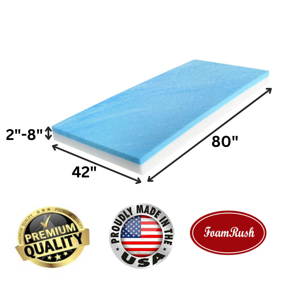 FoamRush Bunk (42" x 80") Cooling Gel Memory Foam RV Mattress Medium Firm USA gallery