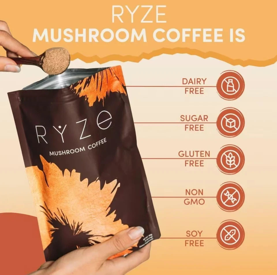 2-Pack Organic RYSE Mushroom Coffee – 30 Servings Per Pack – Free Shipping gallery