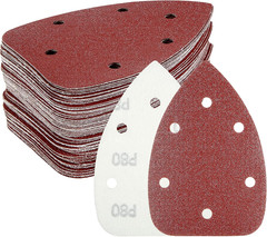 60PCS Triangular Sander Sandpaper, HYCHIKA Detail Sander Sandpaper Assorted 60/8