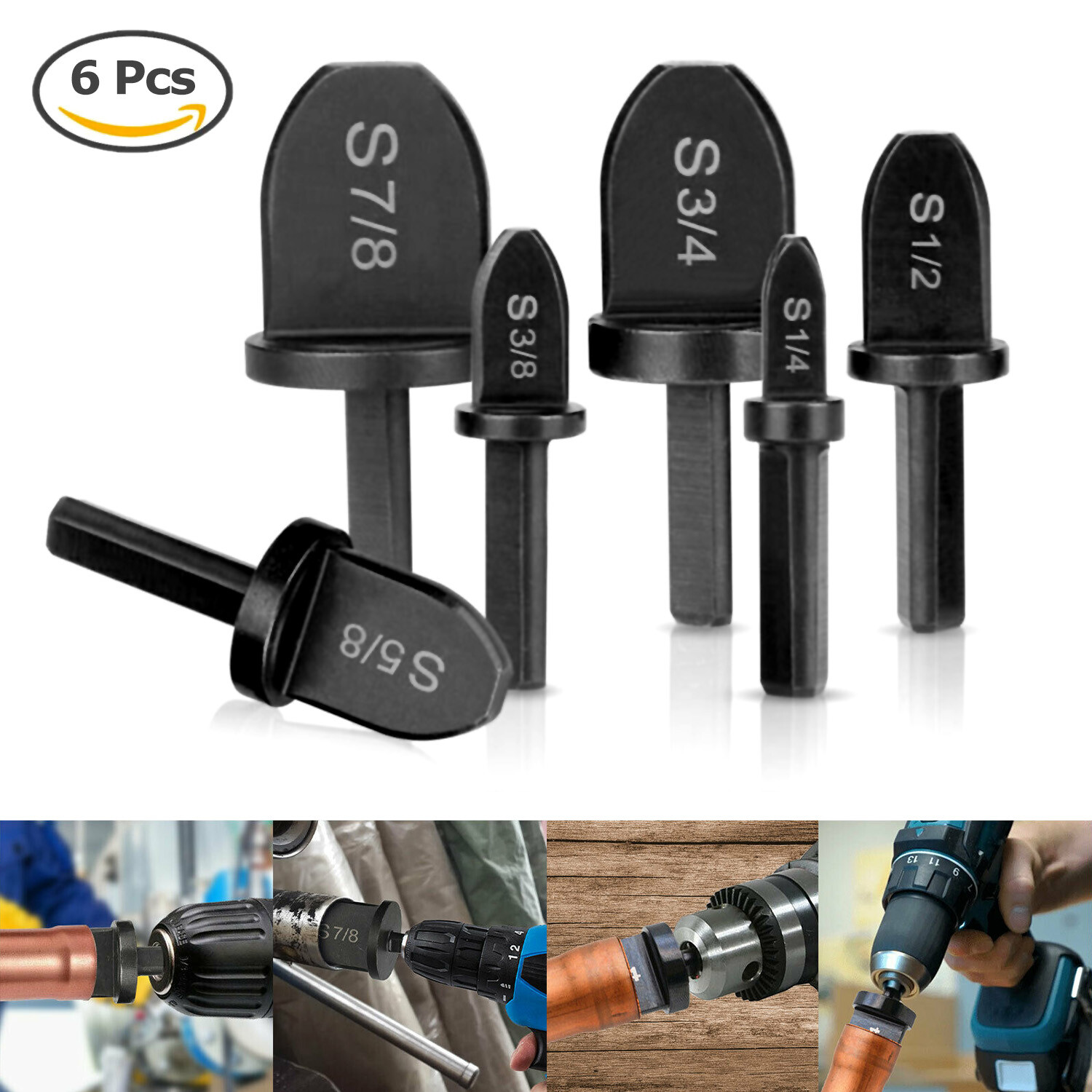 6PC Swaging Tool Drill Bit Set Air Conditioner Copper Pipe Flaring Tube Expander gallery
