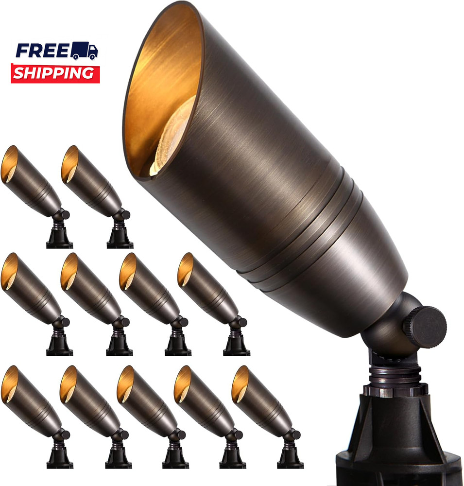 Solid Brass Outdoor Landscape Spotlights 12V Heavy Duty Low Voltage Landscape