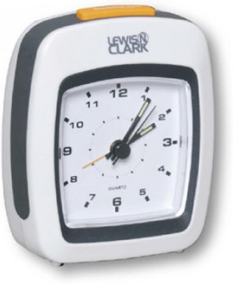 Analog Alarm Clock, White, One Size gallery