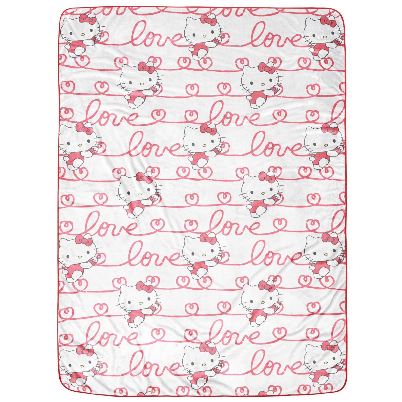 Hello Kitty Lovely Notes Plush Blanket - Measures 60 x 90 Inches, Bedding - S... gallery