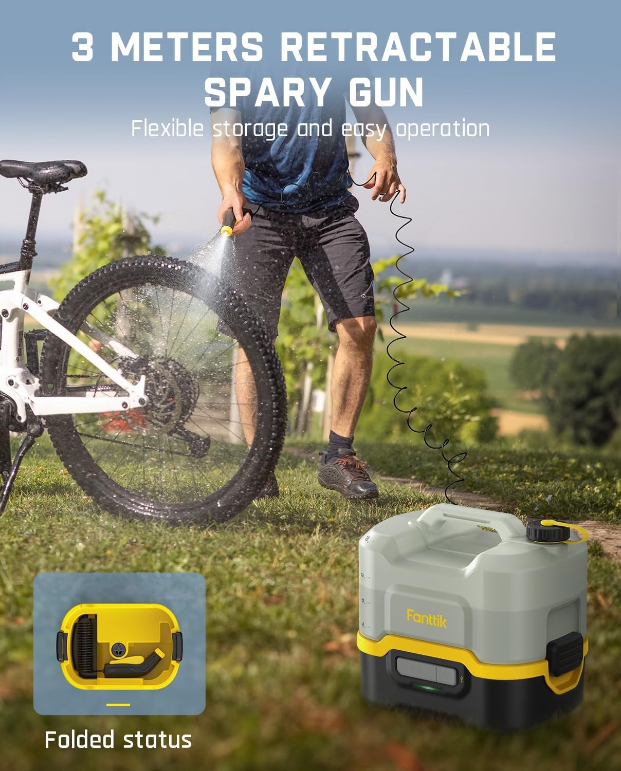 Fanttik Portable Cordless Electric Sprayer w/2.1Gal Tank, Retractable Spray Head gallery