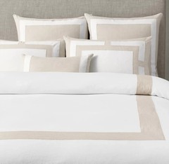 Restoration Hardware Framed Linen Standard SHAMS white X2