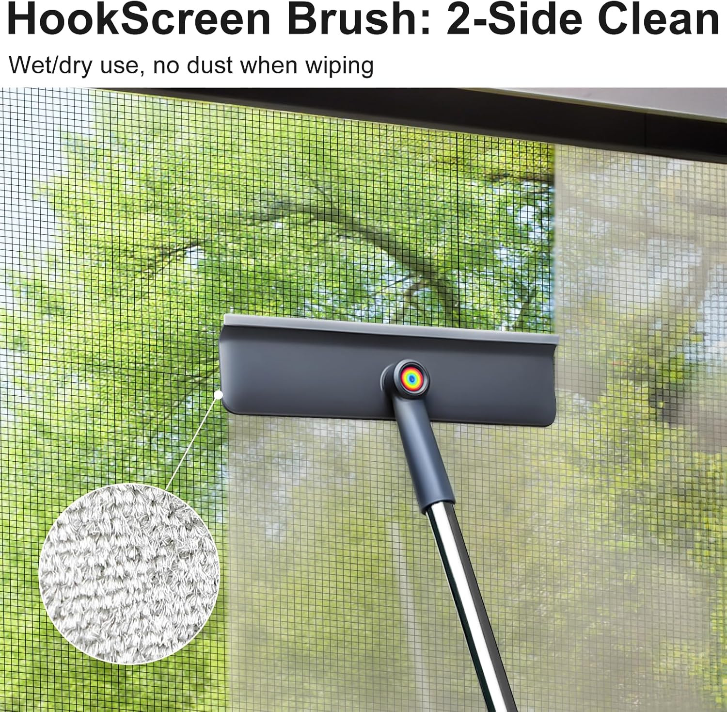 3-In-1 Window Squeegee Home 60" Cleaning Kit 3 Microfiber Cloths Screen Brush gallery