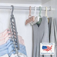 3D Folding Hanger 9 Hole Rotating Magic Closet Organizer Space Saver Saving Room