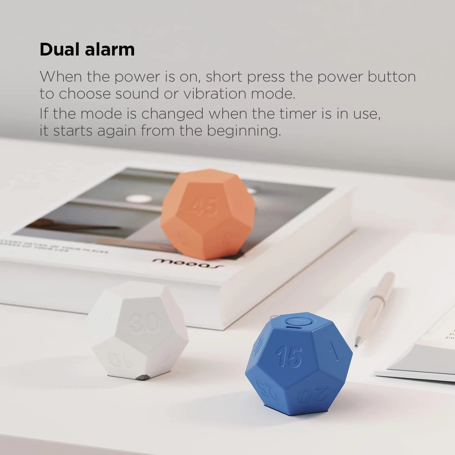 Mooas Dodecagon Time Ball Rechargeable Mini Timer (Blue), 11 Preset Time, Desk P gallery