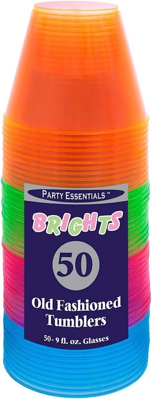Plastic Cups, 50-Count, Assorted Neon gallery