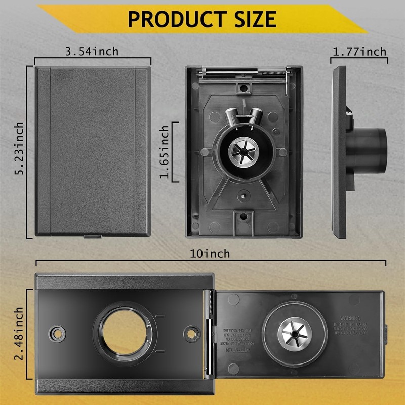 2-Pack Low Voltage Central Vacuum Inlet Valves with G Connector - Black gallery