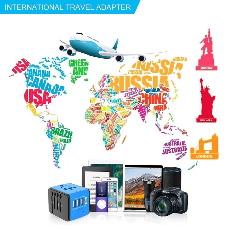 Universal Travel Adapter 150+ Countries w/ 4 USB Ports (3A+Type C) - FCC CE ROHS gallery