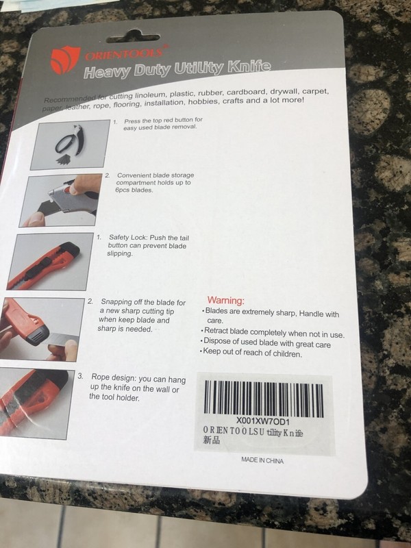 Orientools Box Utility knife & box cutter in package together gallery