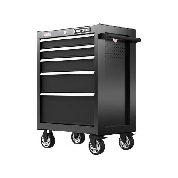 Craftsman S2000 Tool Cabinet, 5 Drawer, Black, 26 in W x 18 in D x 37-1/2 in H gallery