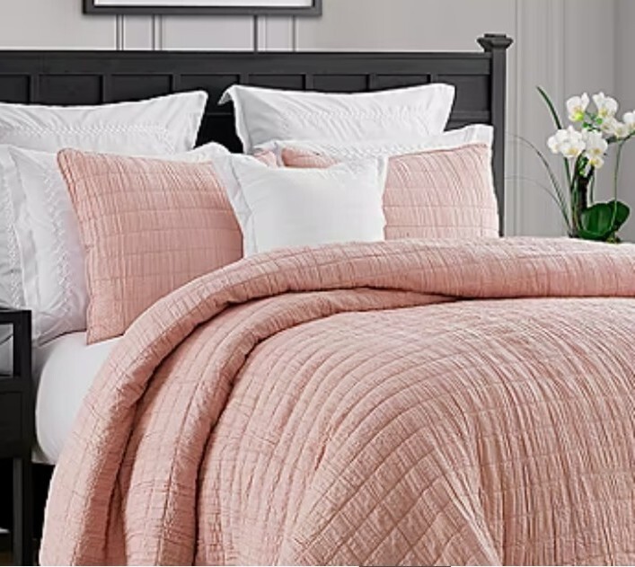 Swift Home Lighweight Oversized Crinkle Quilted Bedspread King/ Cal Kiing Coral gallery